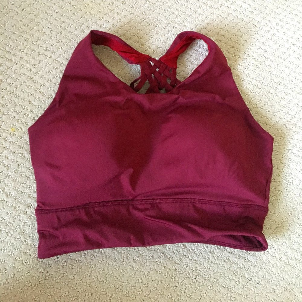 Baleaf Sports Bra Criss-Cross Back, Dark Red XS